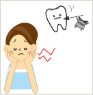 虫歯菌に攻撃されている歯